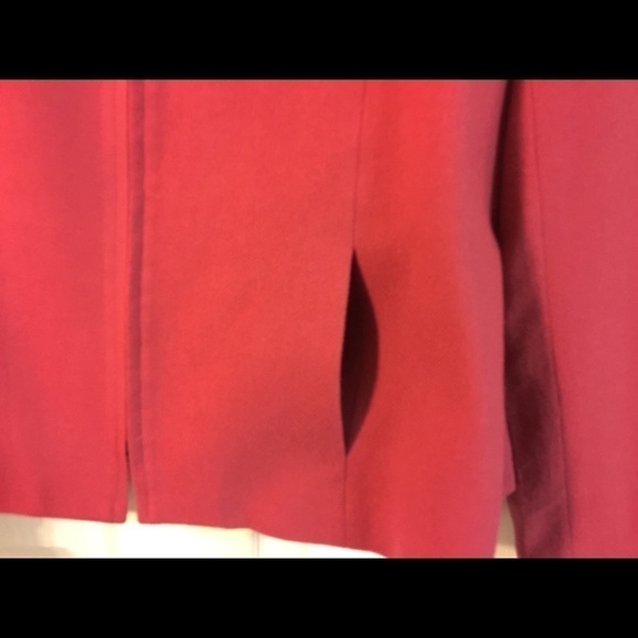 Sag Harbor wool lined blazer zip front on seam pockets deep coral size 18 - Picture 5 of 9